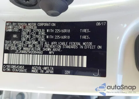 2017 Lexus Nx 200T из США, поврежденный, VIN JTJYARBZ5H2084460